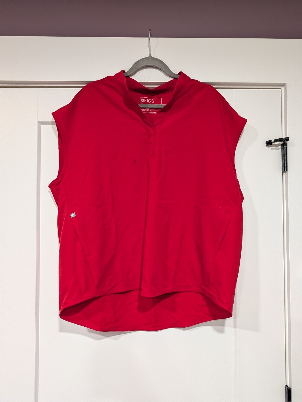Figs Pop Red Rafaela Oversized Scrub Top